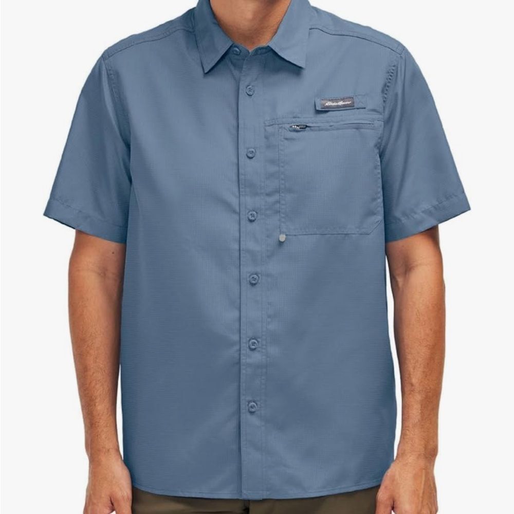 EDDIE BAUER FISHING VENTILATED CLASSIC SHIRT SHORT SLEEVES OUTDOOR UPF 50+ MEN’S